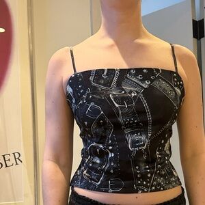 Women's Black Strappy Top